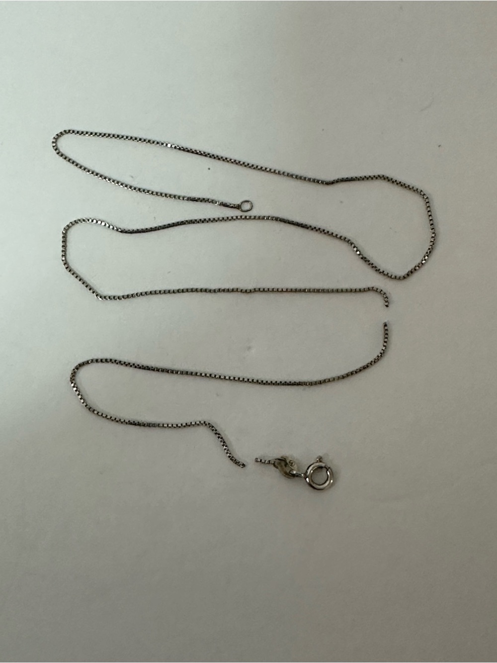 FINAL PRICE Sterling Silver Box Chain Necklace - Broken